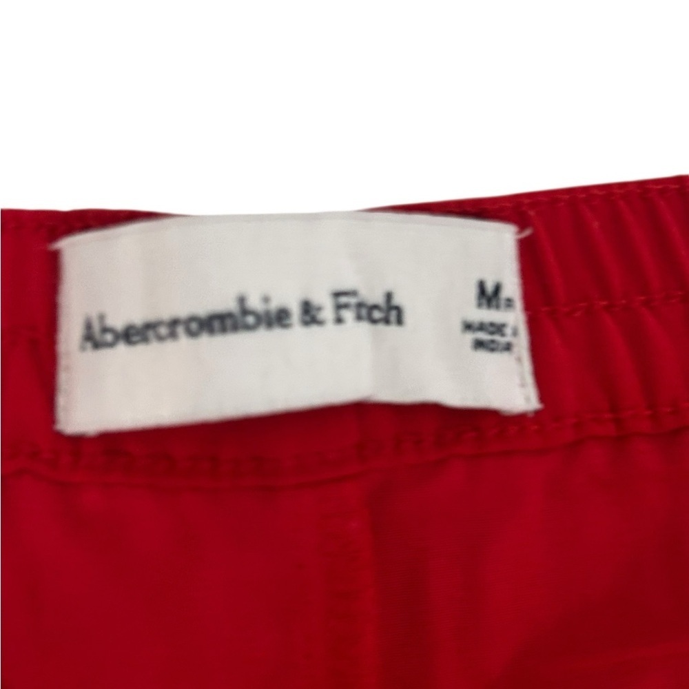 Abercrombie & Fitch Womens Drapey Pull On Wide Leg Pants Medium High Rise Red - Picture 7 of 11